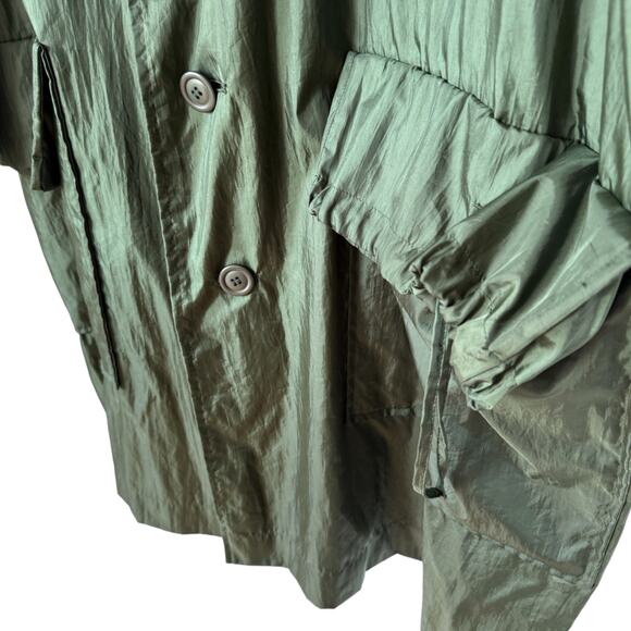 ISSEY MIYAKE Windcoat Vintage Nylon Coat Men's S made in Japan green‎ - Picture 6 of 7